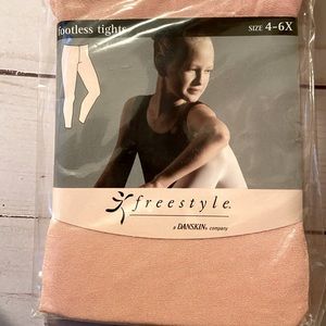 Danskin Freestyle girls footless pink tights size 4-6X